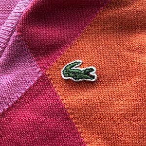 Hot Pink Orange Red Lacoste Cardigan #5dollaholla